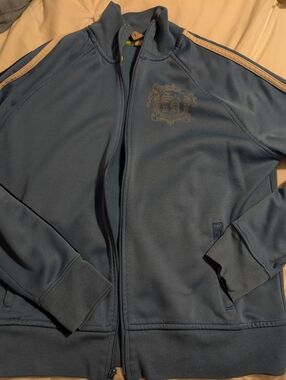 Old Navy Blue Track Jacket with Cream Stripe